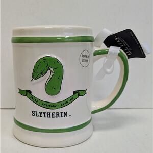 NEW Rae Dunn HARRY POTTER SLYTHERIN Double Sided Tankard Mug